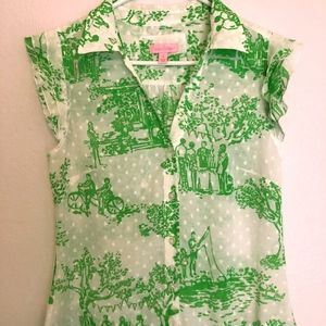 Lilly Pulitzer button down short sleeve top